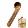 Coffee Measuring Scoop 2-In-1 Wood Engraved Coffee Scoop and Bag Clip Coffee Spoon Style 1