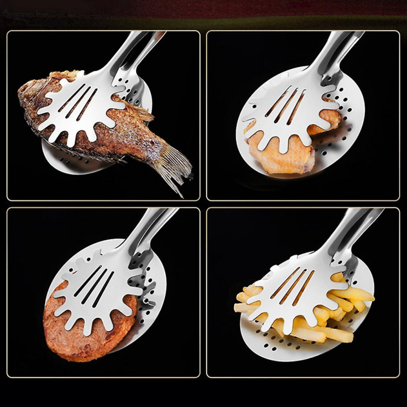 Multi-functional Filter Spoon With Clip Food Kitchen Oil-frying Bbq Filter