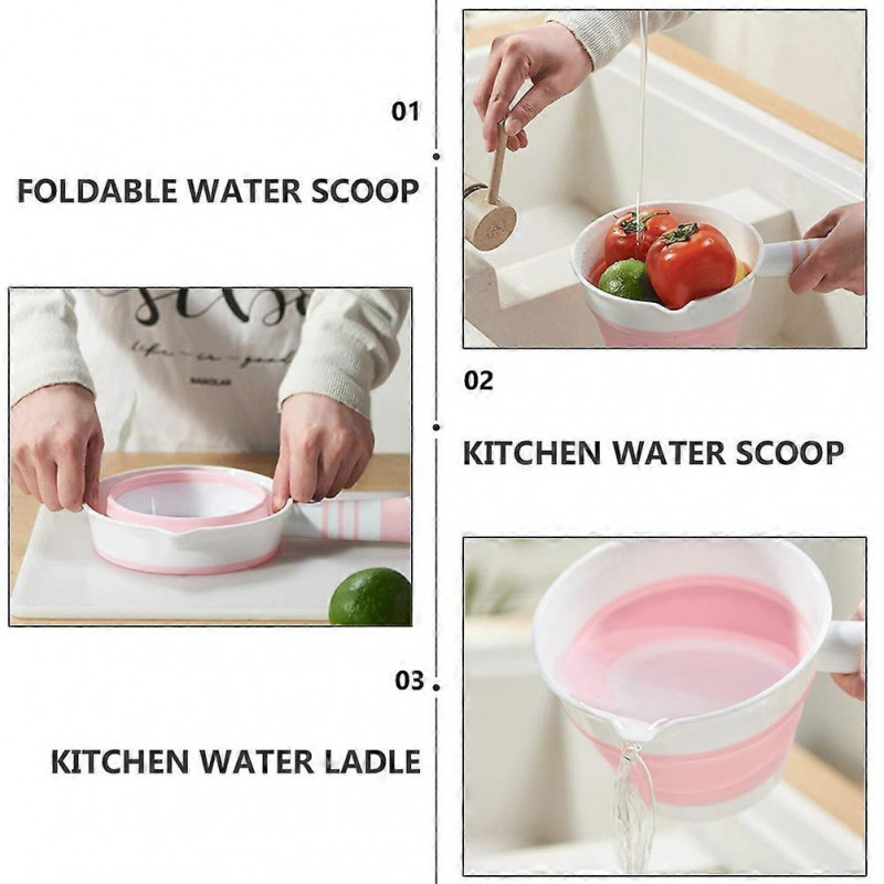 1pc Home Kitchen Foldable Water Ladle Simple Hanging Plastic Water Scoop