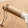1pc Plastic Water Ladle Wooden Handle Long Handle Water Scoop Cup Spoons for Kitchen Home(White)
