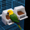 2pcs Bird Feeding Drinking Boxes Convenient Easy-to-clean Detachable Hanging Design Bird Food Boxes Parrot Supply Mengxi
