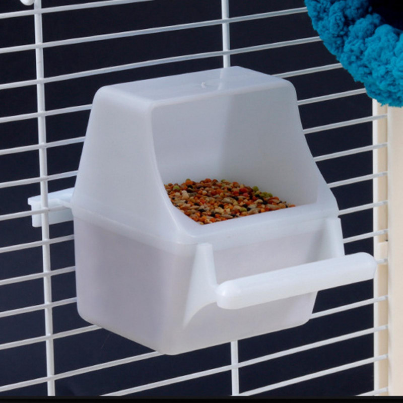 2pcs Bird Feeding Drinking Boxes Convenient Easy-to-clean Detachable Hanging Design Bird Food Boxes Parrot Supply Mengxi