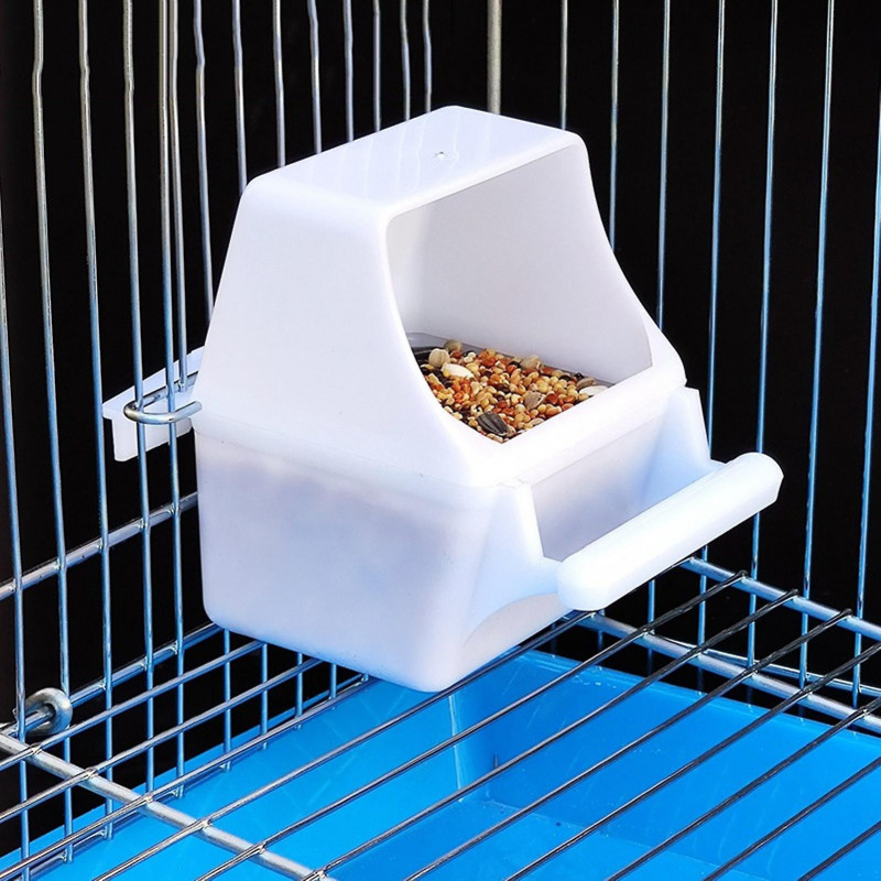 2pcs Bird Feeding Drinking Boxes Convenient Easy-to-clean Detachable Hanging Design Bird Food Boxes Parrot Supply Mengxi