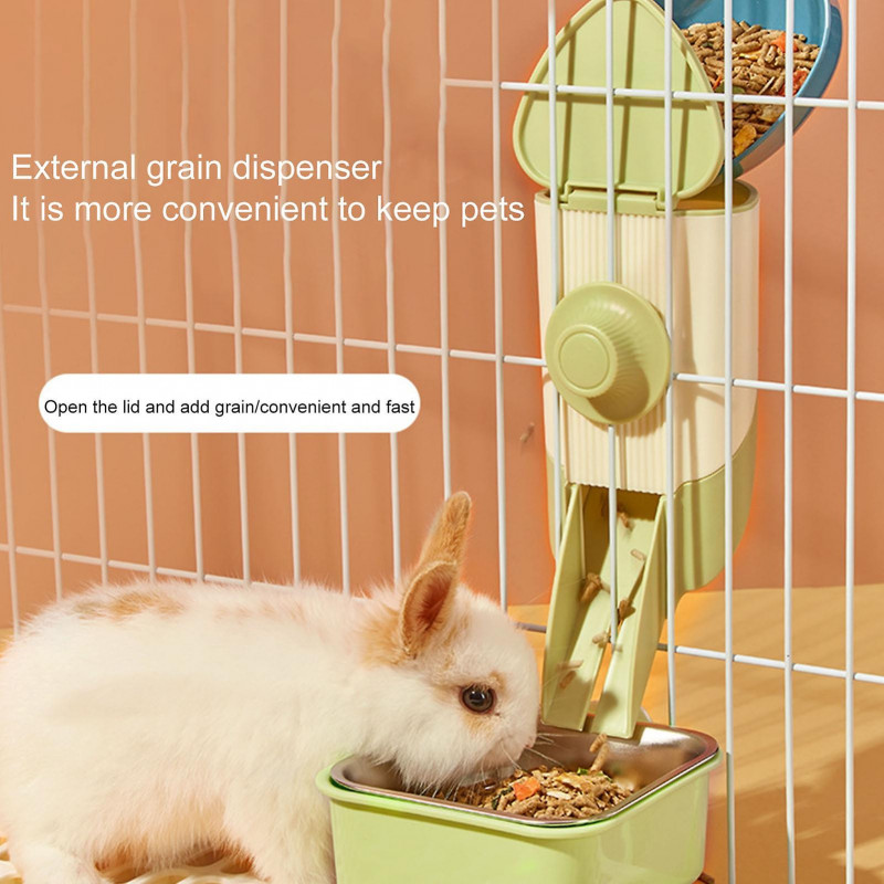 1 Set Rabbit Food Feeder Convenient Large Capacity Small Pet Food Feeding Dispenser Small Animals Supplies Mengxi