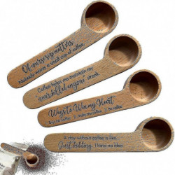 Engraved Coffee Scoop, Unique Bag Clip For Lovers, Funny Wooden And Clip, Measuring Engraved Coffee Scoop, Unique Bag Clip For Lovers, Funny Wooden And Clip, Measuring