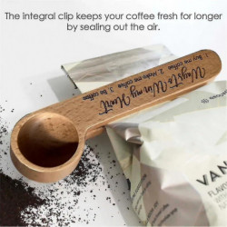 Engraved Coffee Scoop, Unique Bag Clip For Lovers, Funny Wooden And Clip, Measuring Engraved Coffee Scoop, Unique Bag Clip For Lovers, Funny Wooden And Clip, Measuring