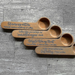 Engraved Coffee Scoop, Unique Bag Clip For Lovers, Funny Wooden And Clip, Measuring Engraved Coffee Scoop, Unique Bag Clip For Lovers, Funny Wooden And Clip, Measuring