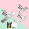 Stainless Steel Photo File Clamp Compact Size Anti-deformed Unfinished Snacks Sealing Bag Clip Kitchen Tool