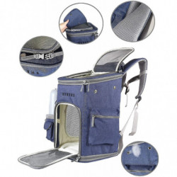 Sac à dos portable pour animaux de compagnie + tasse d’eau, avec maille anti-virus pliable, lapin, chien, chat, [...]
