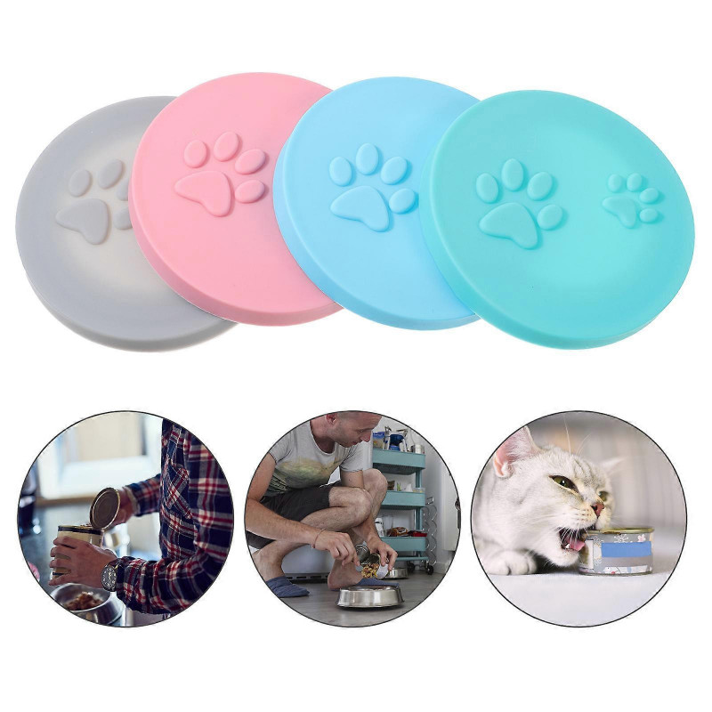 4 Pcs Pet Food Can Lid Food Can Lid Covers Pet Food Can Cover Silicone Universal Dog Can Cover