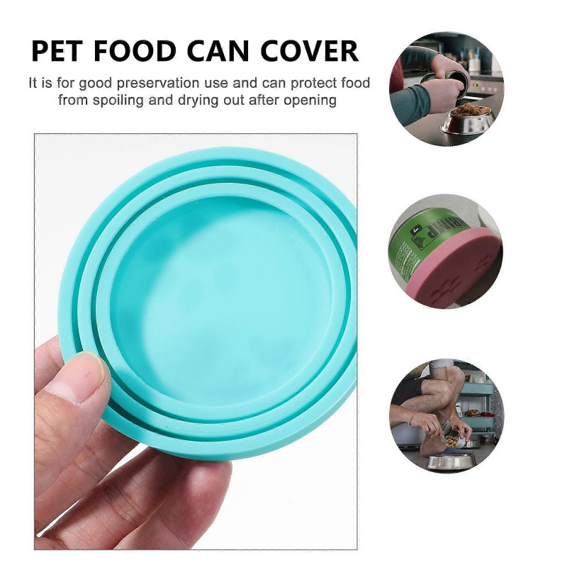 4 Pcs Pet Food Can Lid Food Can Lid Covers Pet Food Can Cover Silicone Universal Dog Can Cover