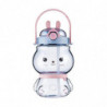 1130ml Water Cup Food Grade Easy to Clean Portable Cute 3D Rabbit Shape Straw Bottle for Summer