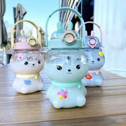 1130ml Water Cup Food Grade Easy to Clean Portable Cute 3D Rabbit Shape Straw Bottle for Summer 1130ml Water Cup Food Grade Easy to Clean Portable Cute 3D Rabbit Shape Straw Bottle for Summer