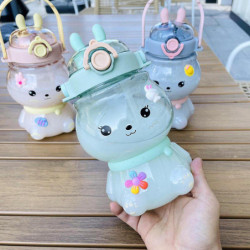 1130ml Water Cup Food Grade Easy to Clean Portable Cute 3D Rabbit Shape Straw Bottle for Summer 1130ml Water Cup Food Grade Easy to Clean Portable Cute 3D Rabbit Shape Straw Bottle for Summer