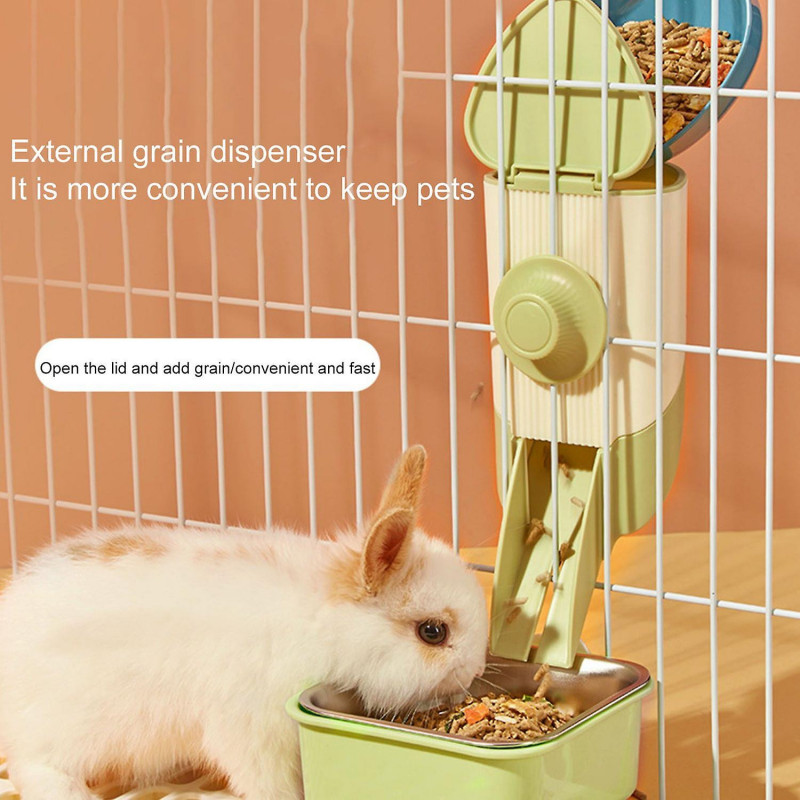 1 Set Rabbit Food Feeder Convenient Large Capacity Small Pet Food Feeding Dispenser Small Animals