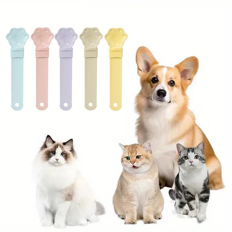 Cat Claw Shaped Wet Food Feeder Spoons Easy Cleaning Pet Food Spoon for Living Room