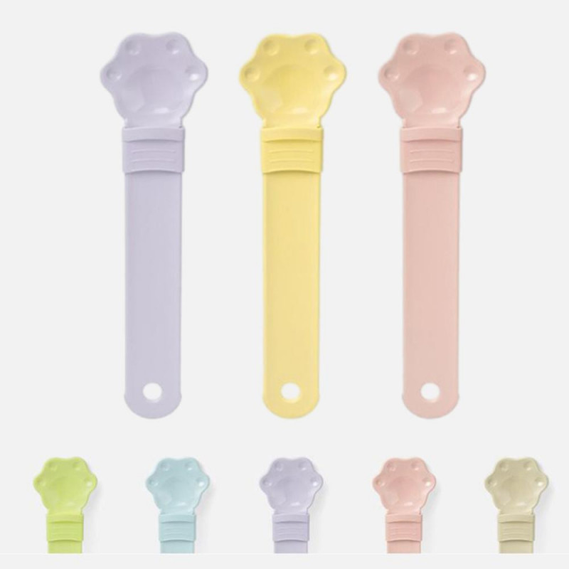 Cat Claw Shaped Wet Food Feeder Spoons Easy Cleaning Pet Food Spoon for Living Room
