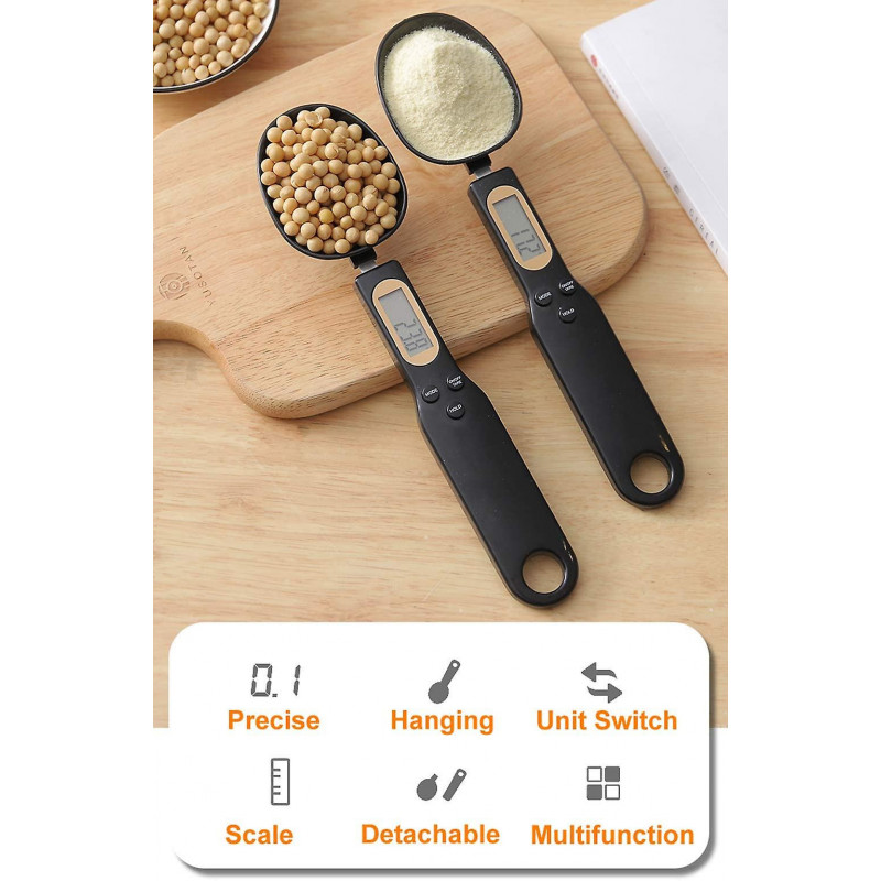 Digital Food Scale Spoon Kitchen Electronic Weighing Spoon, 500g/0.1g Electronic Measuring Spoon with LCD Display