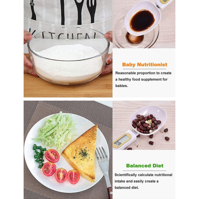Digital Food Scale Spoon Kitchen Electronic Weighing Spoon, 500g/0.1g Electronic Measuring Spoon with LCD Display