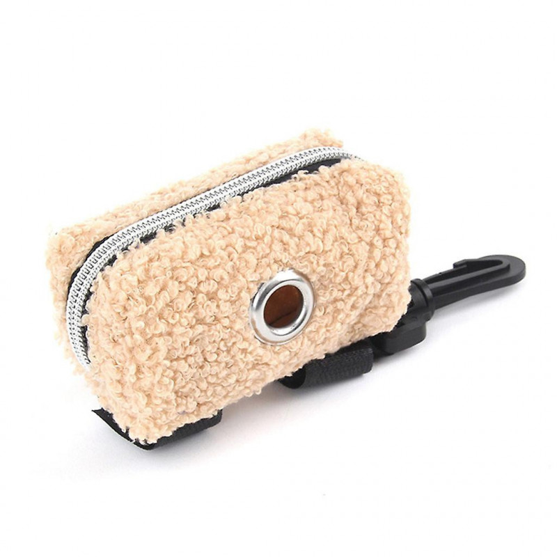 Portable Dog Waste Bag Dispenser Poop Bag Fit Any Dog Bags Cute Lamb Wool Soft