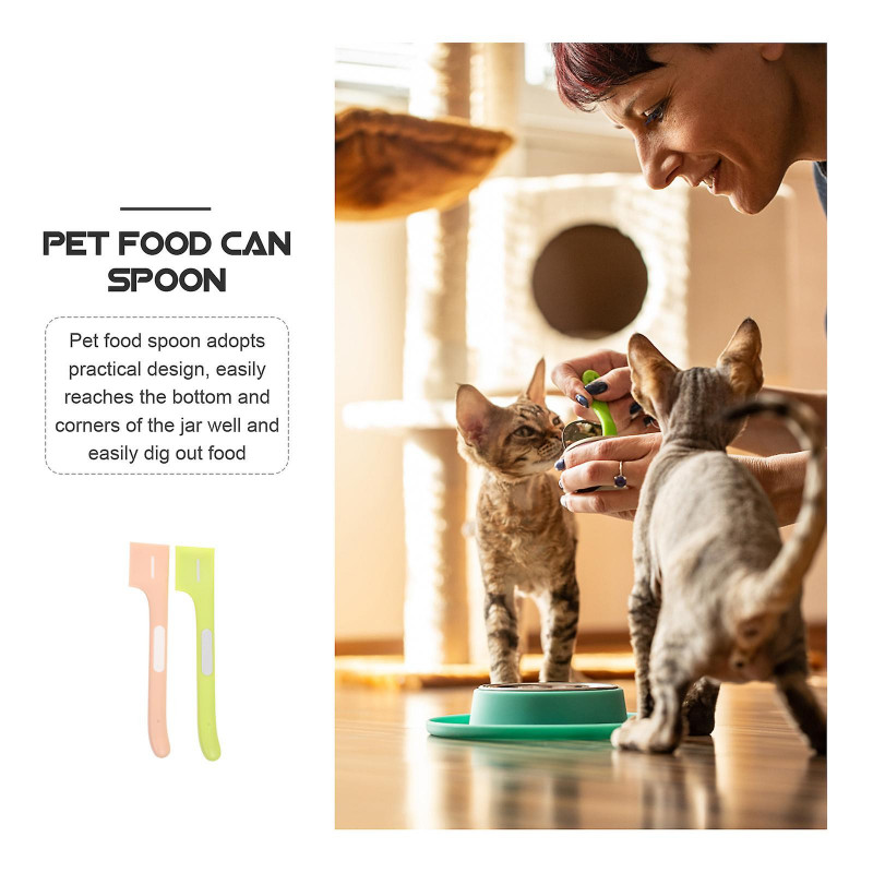 2pcs Pet Food Mixing Spoon Multi-functional Cat Food Spoon Pet Feeding Spoon