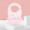 Baby Cartoon Rabbit Bibs Waterproof Food Grade Silicone Feeding Food Catchernewborn Infant Adjustable Apron With Pocket