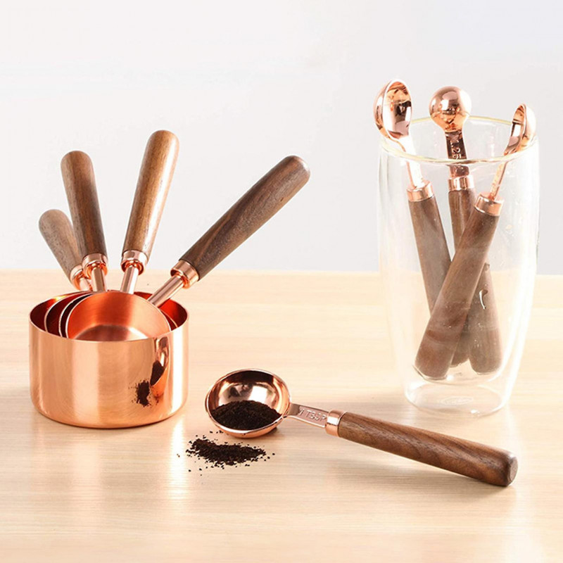 4pcs Measuring Cup Eco-friendly Rust-proof Stainless Steel Plating Measuring Cup Spoon For Home