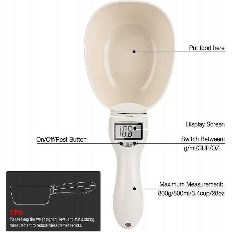 Cuillère à mesurer pour chien, cuillères à mesurer pour chien avec écran LCD pour mesurer la cuillère de [...]