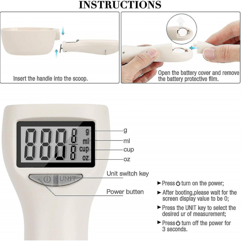 Cuillère à mesurer pour chien, cuillères à mesurer pour chien avec écran LCD pour mesurer la cuillère de [...]