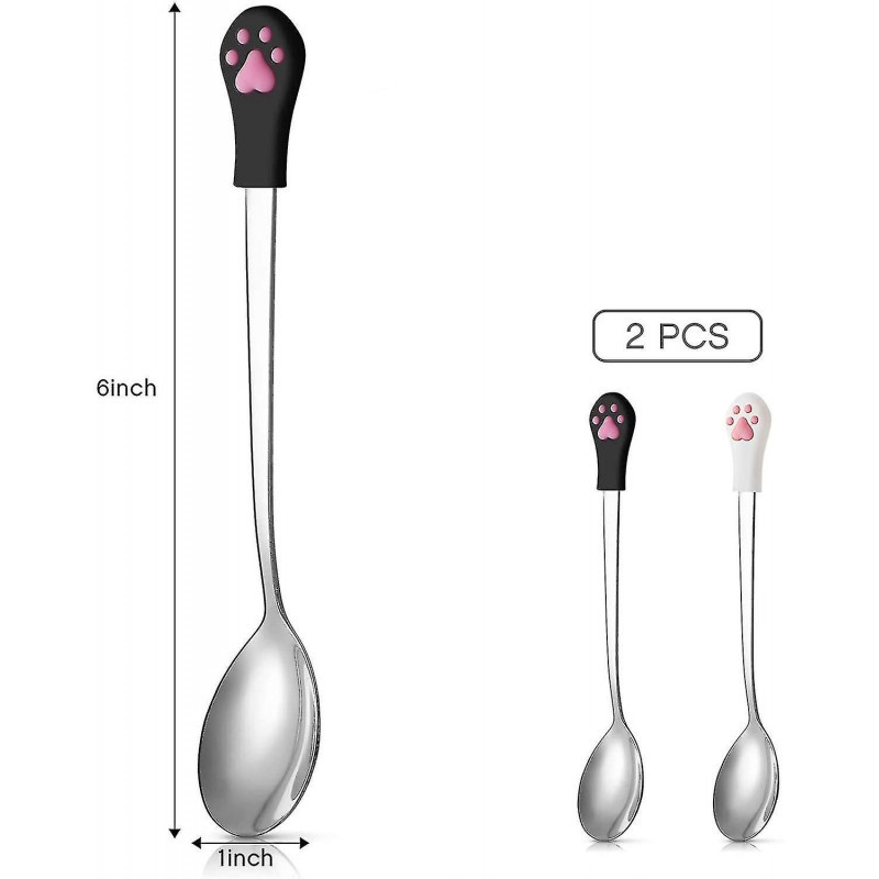 2 Pieces Dog Cat Spoon Pet Can Spoon Stainless Steel Pet Food Spoon Cat Claw Spoon For Dog And Cat Food Can, White [...]