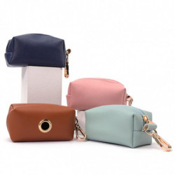 Portable Pet Puppy Dog Poop PU Leather Bag Dispenser Pet Waste Bags Holder Pouch