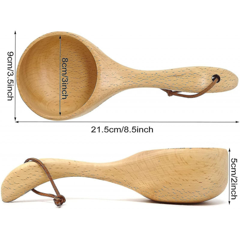Grande capacité Louche en bois Sauna Eau Scoop Spa Cuillère Bain Sels Cuillère Cuillère à café