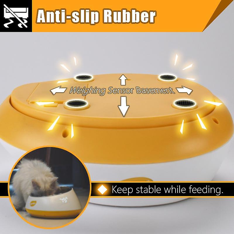 Smart Pet Food Weighing Bowl Measuring Feeder, Automatic Food Container, Detachable Digital Lcd Scale Dispenser, Dog