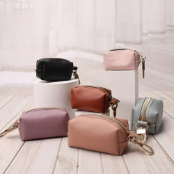 Portable Pet Puppy Dog Poop PU Leather Bag Dispenser Pet Waste Bags Holder Pouch