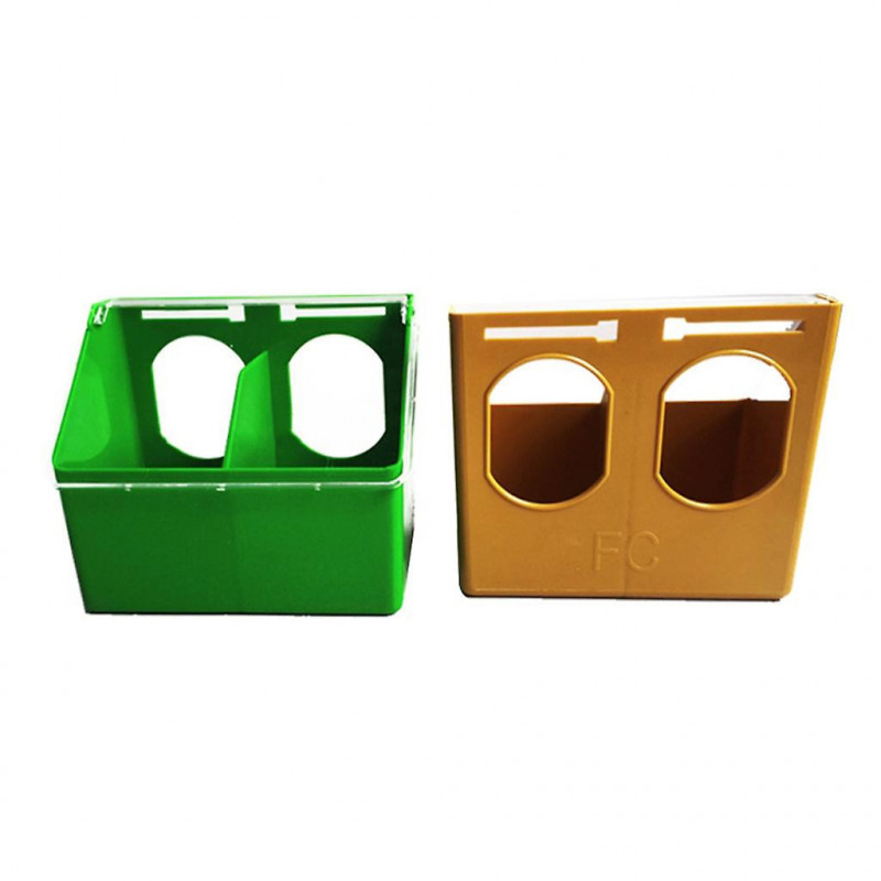 Chicken Watering Cups Hanging With Hooks 2 Holes Plastic Food Feeding Bowls