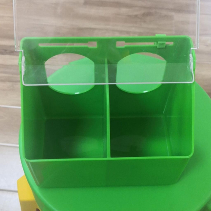 Chicken Watering Cups Hanging With Hooks 2 Holes Plastic Food Feeding Bowls