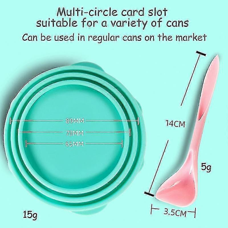 Dog Cat Canned Lid Silicone, 2-in-1 Pet Food Spoon Sealer Cover For Pet Fee