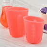 Wharick Juice Cup Non-slip Smooth Edge Easy to Clean Silicone Measuring Cup Tool for Baking
