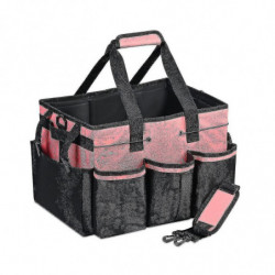 Sac de rangement de nettoyage portable, organisateur d’outils de nettoyage avec sangle réglable, sac étanche avec 4 JP