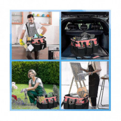 Sac de rangement de nettoyage portable, organisateur d’outils de nettoyage avec sangle réglable, sac étanche avec 4 JP