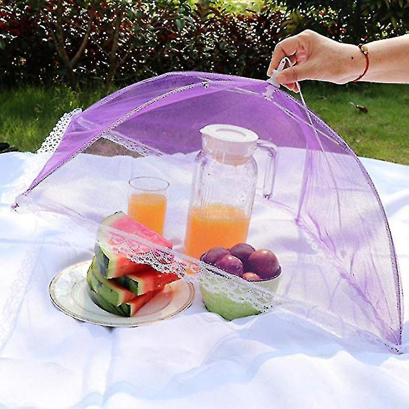 Couvercle alimentaire pliable Tissu maillé de grande capacité détachable portable Umbrella Style Dish Cover pour Kit