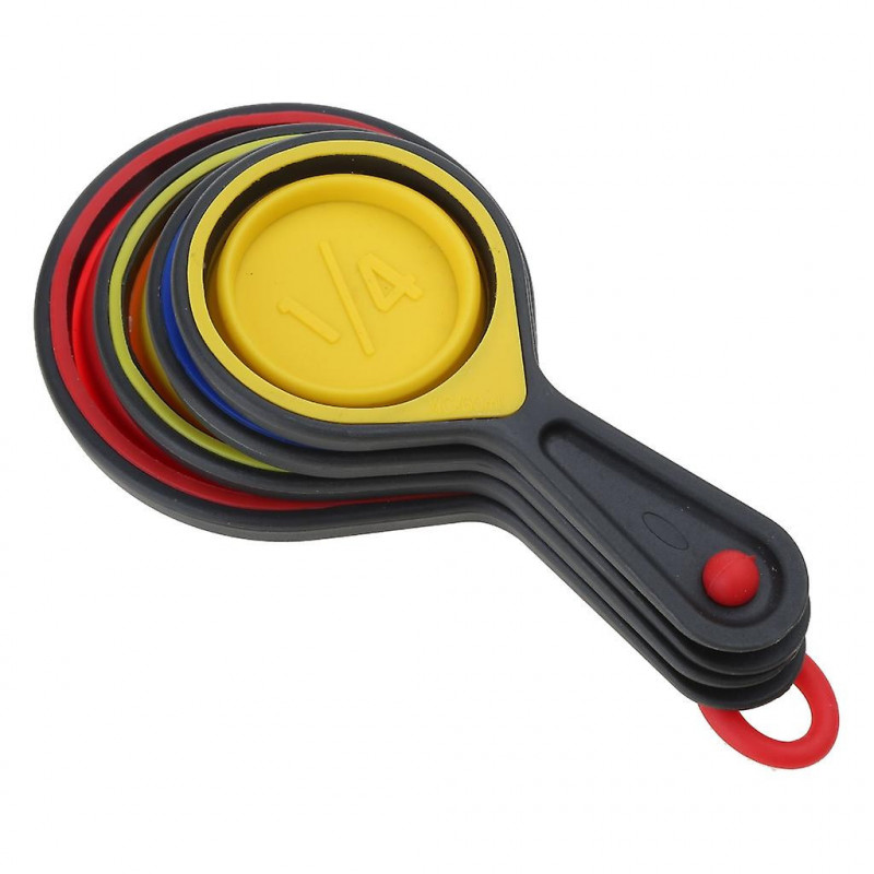 Collapsible Food Grade Silicone Measuring Cup For Space Saving Easy To Clean