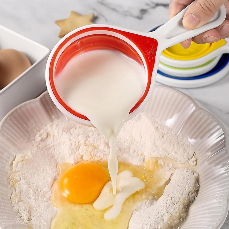 Collapsible Food Grade Silicone Measuring Cup For Space Saving Easy To Clean