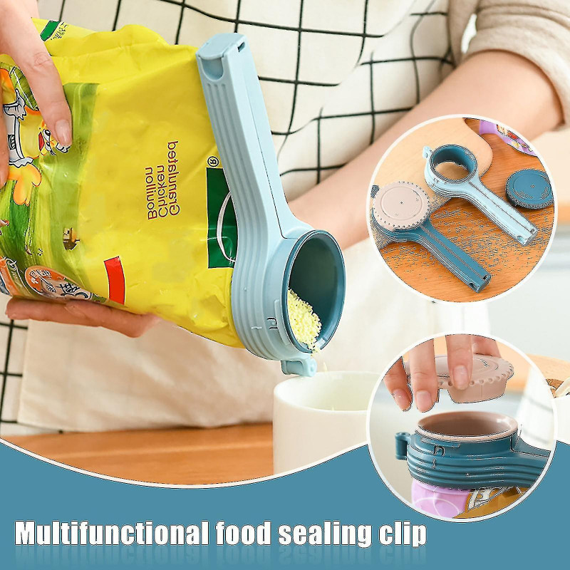 Multi Functional Seal Food Bag Sealing Clip With Rotatable Can Cover2packmulticolor
