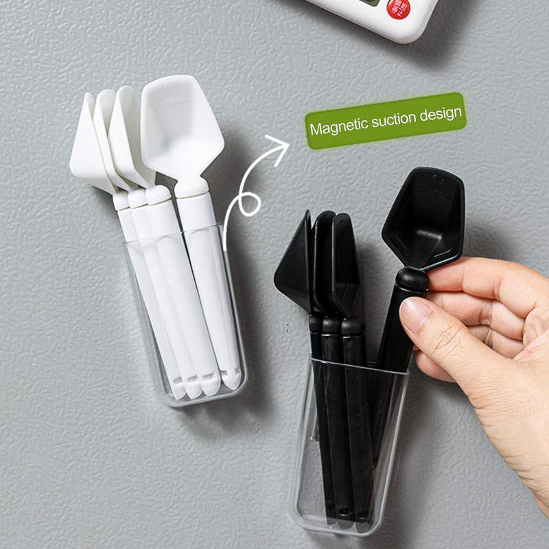 1 Set Measuring Spoon Quantifiable Tight Bite Freshness Seal Magnetic Storage Box 2-in-1 Coffee Powder Spoon [...]