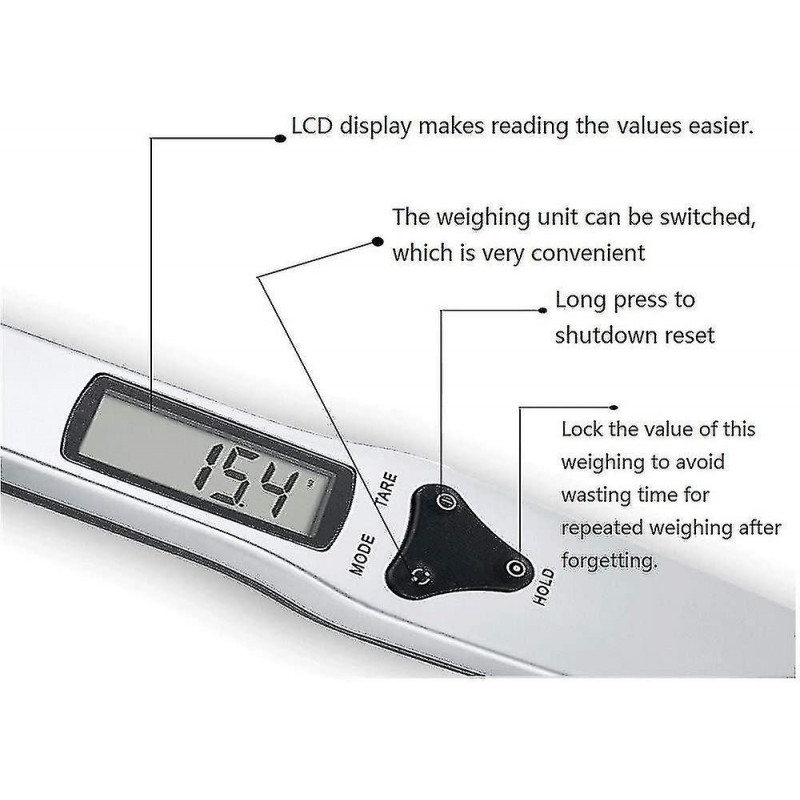 2024Kitchen Digital Food Scale Spoon, Electronic Measuring Weighing Spoon with LCD Display 500g/0.1g