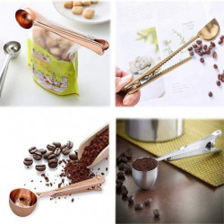 5pcs Coffee Scoop Clip,2-in-1 Coffee Measuring Spoon With Sealing Clips, Long Handle Spoon Bag Clip 5pcs Coffee Scoop Clip,2-in-1 Coffee Measuring Spoon With Sealing Clips, Long Handle Spoon Bag Clip