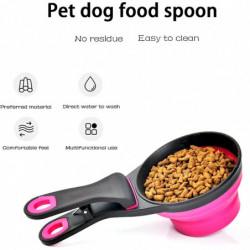 Collapsible Pet Scoop Silicone Measuring Cups Sealing Clip, Pet Food Scoop Folding For Cat Dog Pet Water Feeder [...]