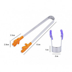 Clip en silicone pour petite paume Mini pince alimentaire en acier inoxydable Pince à aliments Clip en silicone pour petite paume Mini pince alimentaire en acier inoxydable Pince à aliments