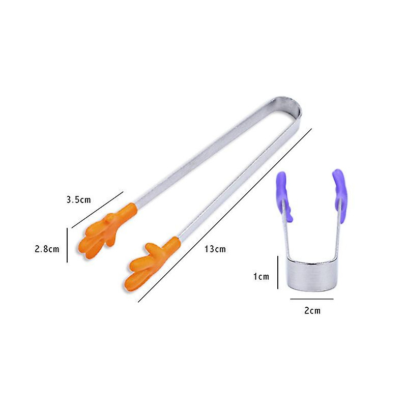 Clip en silicone pour petite paume Mini pince alimentaire en acier inoxydable Pince à aliments